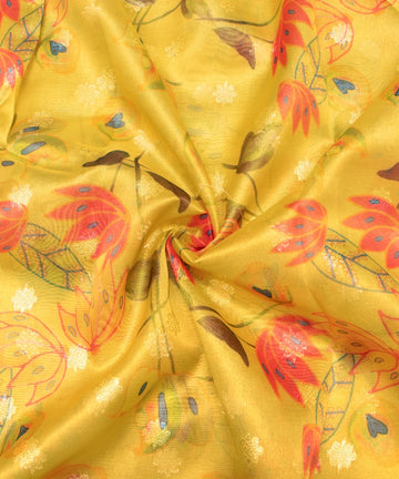 Buy Printed Tissue Silk Fabric